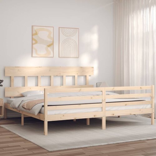 vidaXL Posteljni okvir z vzglavjem 200x200 cm trden les Cene