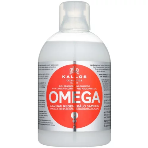 Kallos Omega regenerirajući šampon s omega-6 kompleksom i uljem makadamije 1000 ml