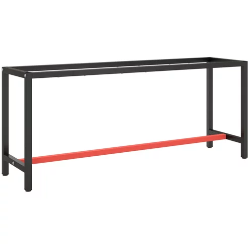 vidaXL Okvir za delovno mizo mat črn in mat rdeč 190x50x79 cm kovinski