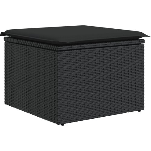  7-dijelni set vrtnih sofa od poliratana s jastucima crni Crna 289 x 124 x 69 cm Slike