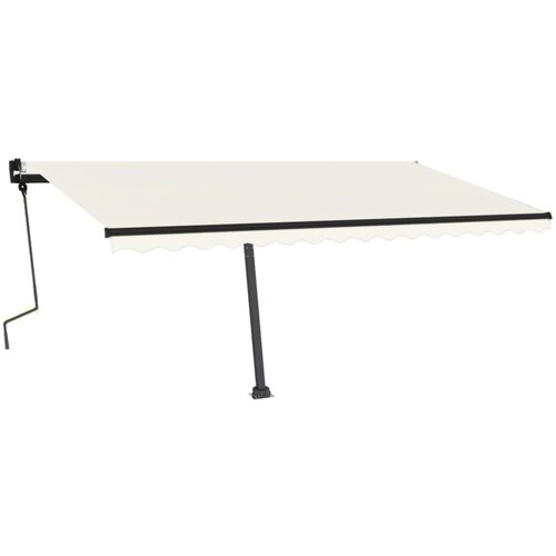 Maison Chic Ročno zložljiva tenda - Senčniki z LED lučkami 450x350 cm krem, (22042377) Slike