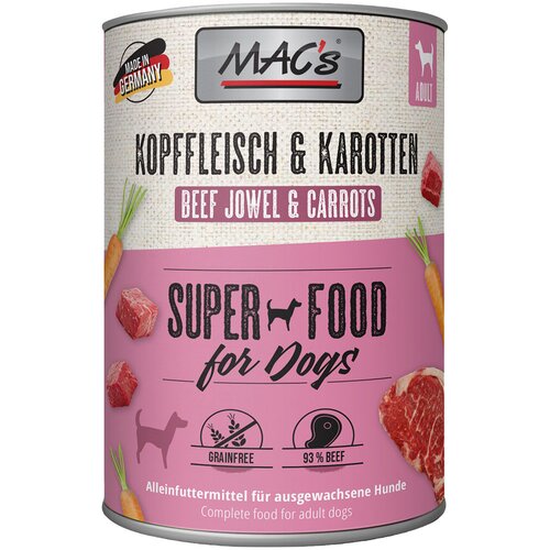 MAC's Varčno pakiranje Adult Superfood 12 x 400 g - Meso glave in korenje Cene