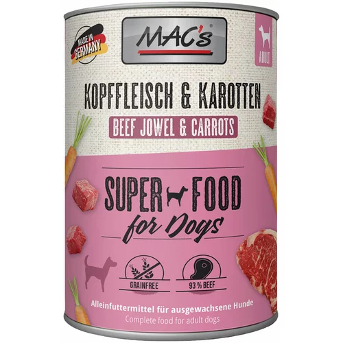MAC's Varčno pakiranje Adult Superfood 12 x 400 g - Meso glave in korenje