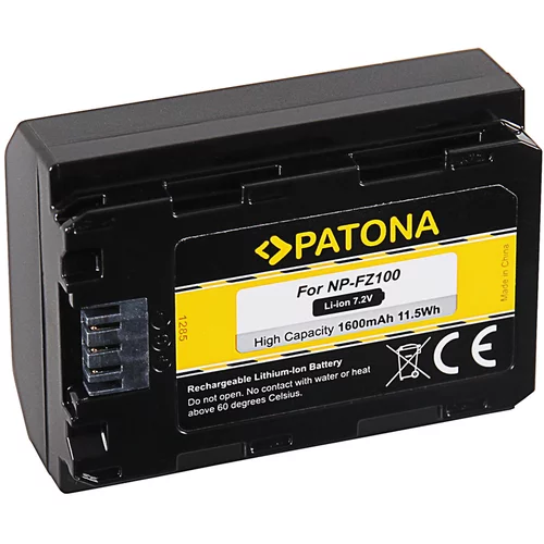 Patona Baterija NP-FZ100 za Sony Alpha 7 III / Alpha 9, 1600 mAh