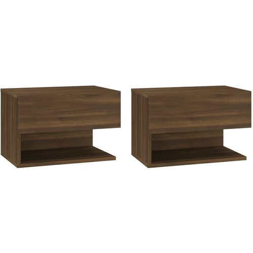 Maison Chic Stenski Dvo delni komplet Nočne omarice - Nočne mize rjavi hrast, (21688049) Slike