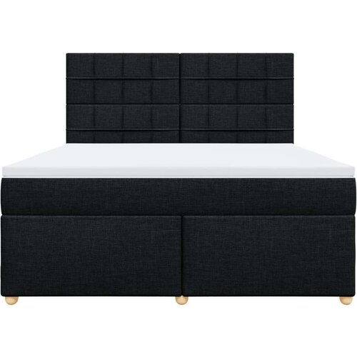 VidaXL Krevet s oprugama i madracem crni 180x200 cm od tkanine Slike