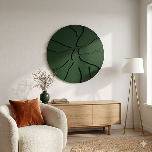 Wallxpert Core Green - 50 x 50 Green Decorative Framed MDF Painting Slike