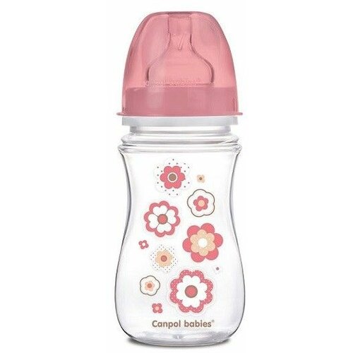 Canpol baby flašica široki vrat, antikolik - easy start - newborn baby 240 ml - pink Slike