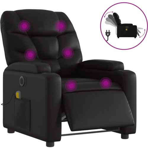 Maison Chic Električni masažni naslanjač - Relax naslanjač črno umetno usnje, (22134707) Cene