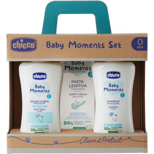 Chicco Baby Moments Clean &amp;amp; Sweet poklon set (za djecu od rođenja) Slike