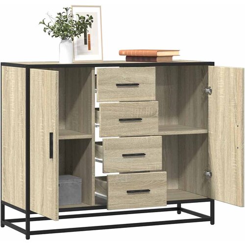  Komoda sonoma hrast 92x35x76 cm izrađeno drvo Cijene