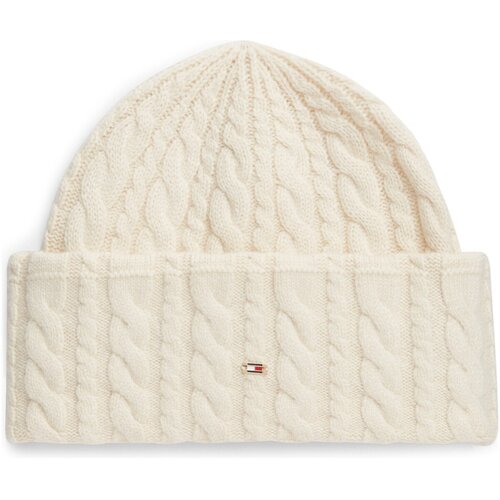 Tommy Hilfiger Kape Enamel Flag Cable Beanie Bež Slike