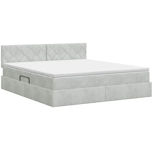  Krevet s od storage Svjetlosiva 180 x 200 cm Bar&amp;scaron;un - Svjetlosiva 180 x 200 cm Dizajn s rombovima Slike