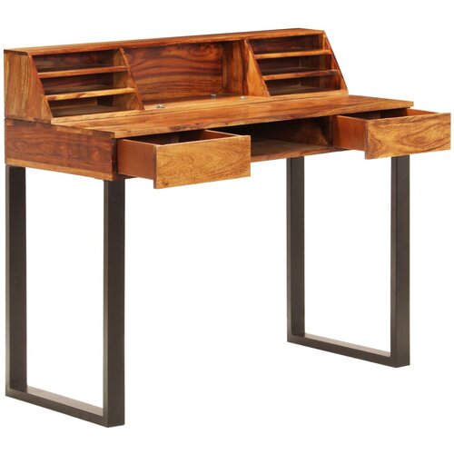 Maison Chic Pisalna miza - pisarni&amp;scaron;ka miza - Računalni&amp;scaron;ka miza iz trdnega palisandra in jekla 110x50x94 cm, (21784969) Slike