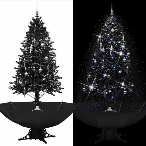 In božićno drvce koje sniježi sa stalkom crno 190 cm PVC