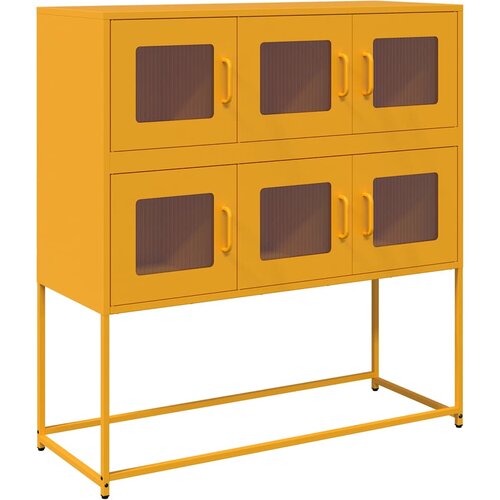 Maison Chic Komoda - Predalnik gorčično rumena 100,5x39x107 cm hladno valjano jeklo, (21722027) Slike