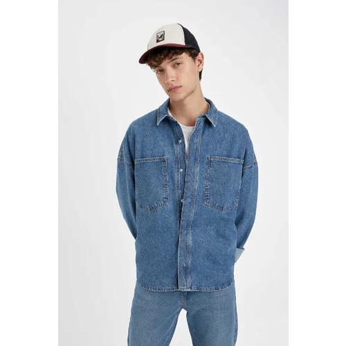 Defacto Oversize Fit Long Sleeve Jean Shirt