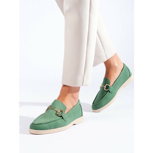 SHELOVET Suede shoes for women green Slike