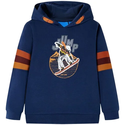vidaXL Otroški pulover s kapuco mornarsko moder 104