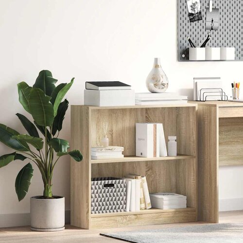  Polica za knjige sonoma hrast 80x24x75 cm izrađeno drvo Slike