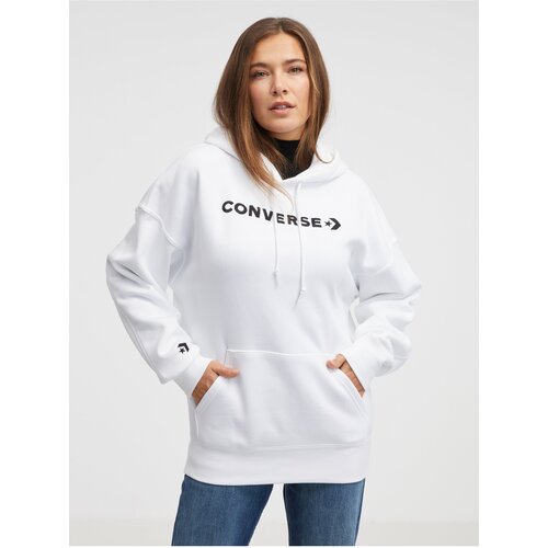 Converse White Women's Embroidered Wordmark Hoodie - Women Slike