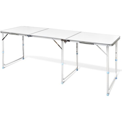 The Living Store Zložljiva aluminijasta miza za kamp. z nastavljivo višino 180 x 60 cm - Vrtna Miza, (22101430) Cene