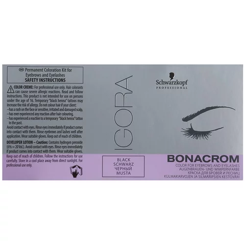 Schwarzkopf Professional Igora Bonacrom barva za obrvi in trepalnice z aktivatorjem za profesionalno uporabo Black 10 ml