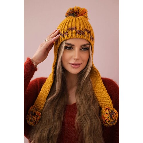 Kesi Women's cap with long ears Nadia K321 mustard Cene