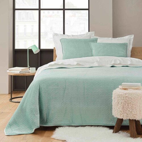 Douceur d intérieur Zeleni prošiven set navlake za poplun i jastučnice od sherpa flisa 240x220 cm Mylene – Cijene