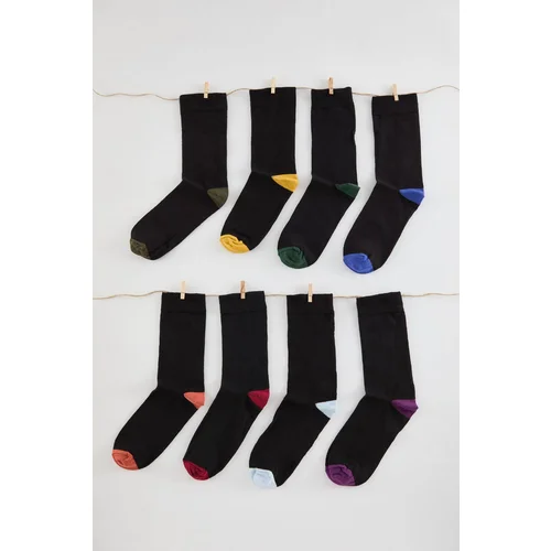 Trendyol Multi-Colored Unisex 8-Pack Cotton Color Block Socket-Long Socks