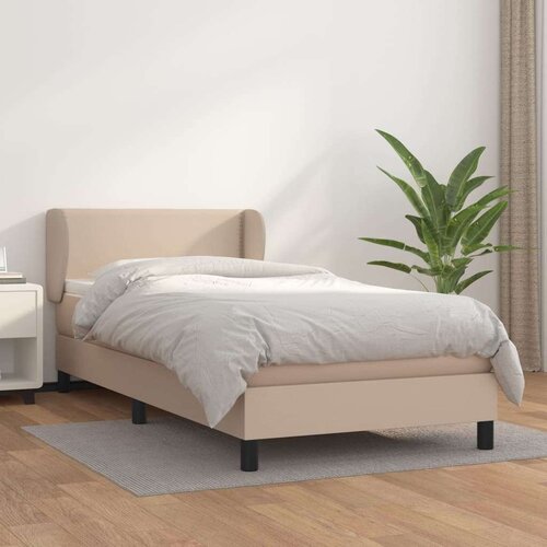  Krevet s oprugama i madrac cappuccino 80x200 cm od umjetne kože Slike