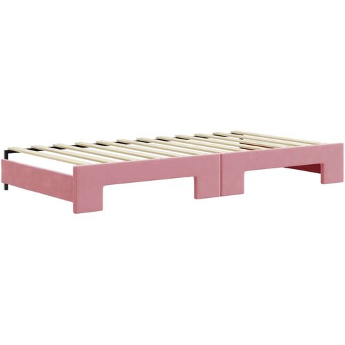 vidaXL Izvlečna dnevna postelja roza 100x200 cm žamet Cene