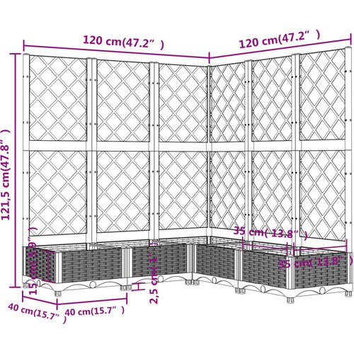  Vrtna sadilica s re&amp;scaron;etkom bijela 120 x 120 x 121,5 cm PP Slike