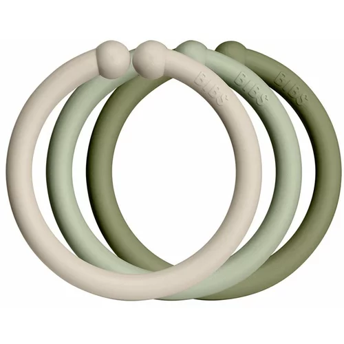 Bibs Loops obešalni obročki Vanilla / Sage / Olive 12 kos