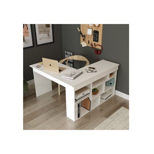 Hanah home CT5 W Radni sto 129x72x120cm, Bijeli Slike