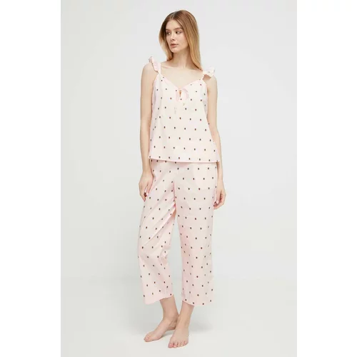Kate Spade Pamučna pidžama boja: ružičasta, pamučna