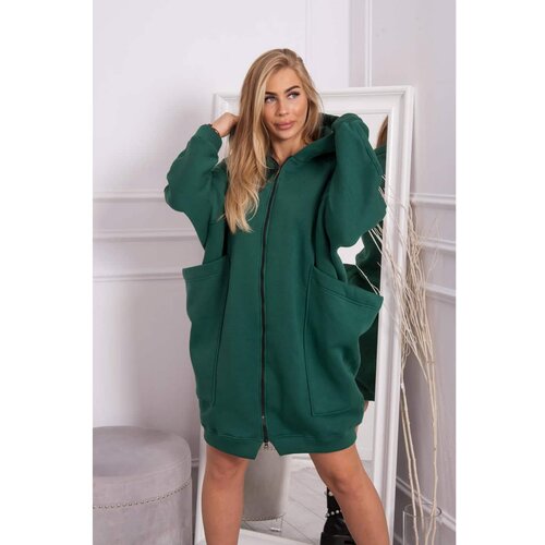 Kesi Oversize insulated sweatshirt dark green Slike