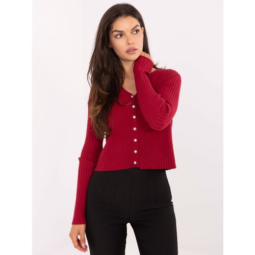 Passione moda Sweater-PM-SW-R1639.27-burgundy Cene