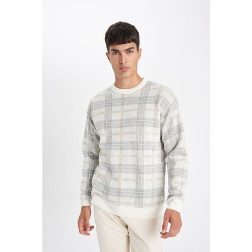 Defacto Relax Fit Crew Neck Patterned Knitwear Sweater Slike