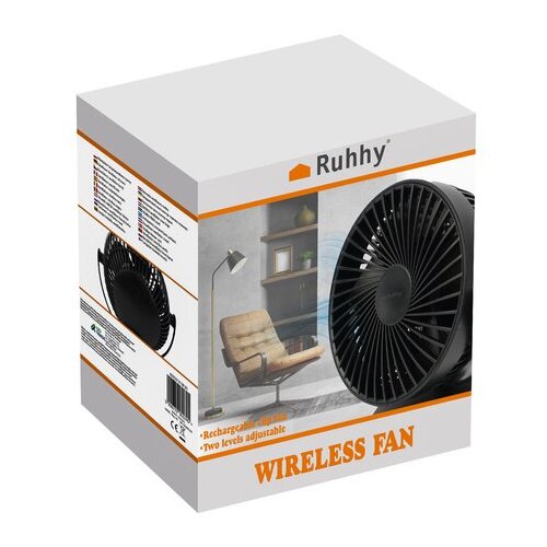 Ruhhy brezžični ventilator s sponko 1200 mAh &amp;ndash; USB-C namizni ventilator 3u1 Slike