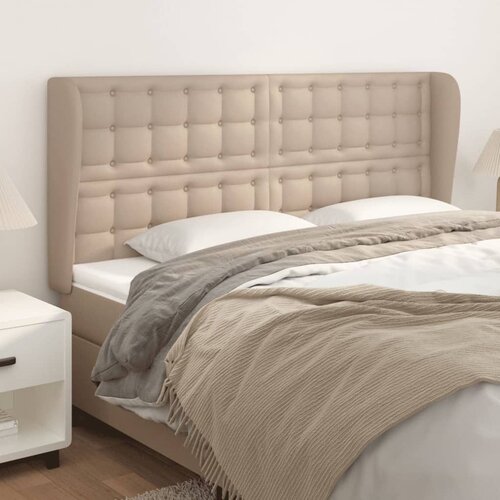 vidaXL Vzglavje z ušesi kapučino 203x23x118/128 cm umetno usnje Cene