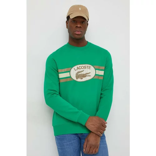 Lacoste Bombažen pulover moška, zelena barva