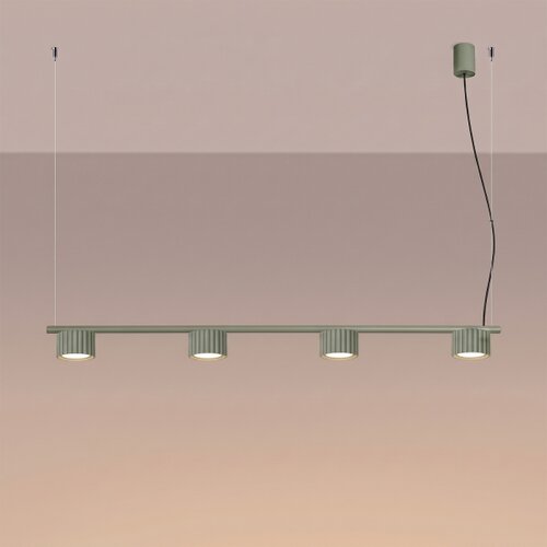 Sollux SL.2698 - Luster na sajli AURA 4xGX53/10W/230V, zelene boje Slike