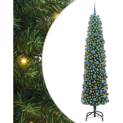 vidaXL Umestno božično drevo Zelena 240 cm PVC in Jeklo in Plastika, (5000067446) Cene