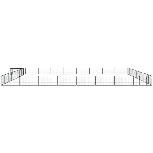  Ograda za pse s 36 panela crna 100 x 50 cm čelik obložen prahom Slike
