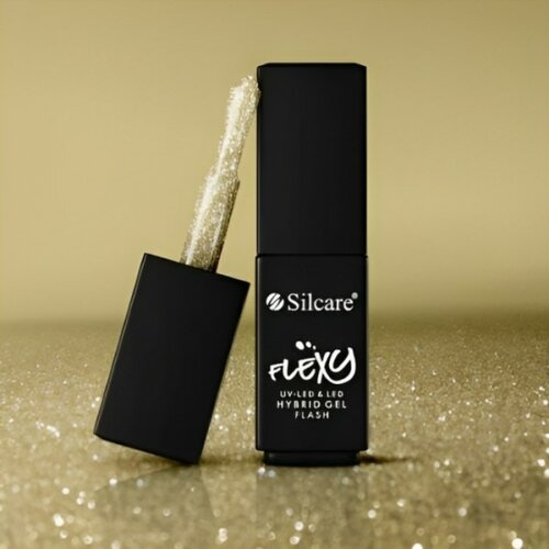 Silcare flexy hybrid gel-flash light gold trajni gel lak za nokte uv i led Slike