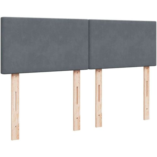 VidaXL Krevet s oprugama i madracem tamnosivi 140x200 cm bar&amp;scaron;unasti Slike