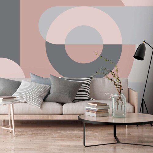  Samoljepljiva foto tapeta - Geometric Wreath (Pink) 343x245 Slike