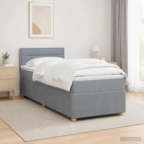  Boxspring krevet s madracem Svjetlosiva 100 x 200 cm Tkanina - Svjetlosiva 100 x 200 cm Dizajn linija Cijene