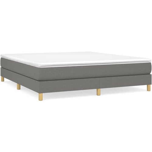 VidaXL Box spring postelja z vzmetnico temno siva 160x200 cm blago, (20725987) Slike